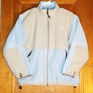 The North Face Denali blue and gray fleece